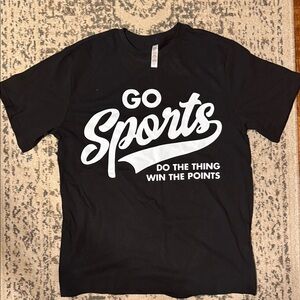 Black Graphic T-Shirt with White Print